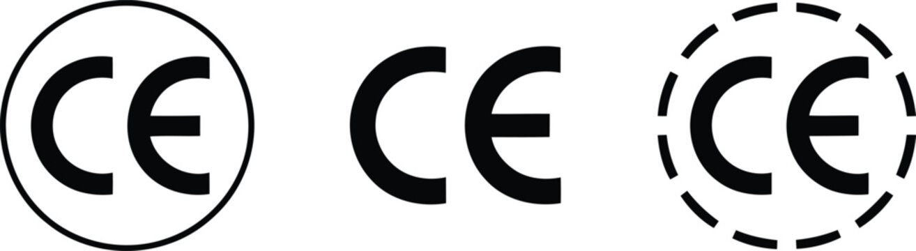 Variations of the ce marking logo for product compliance certification Vector