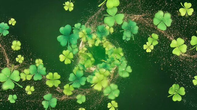 Abstract shamrock background green clover composition decoration design