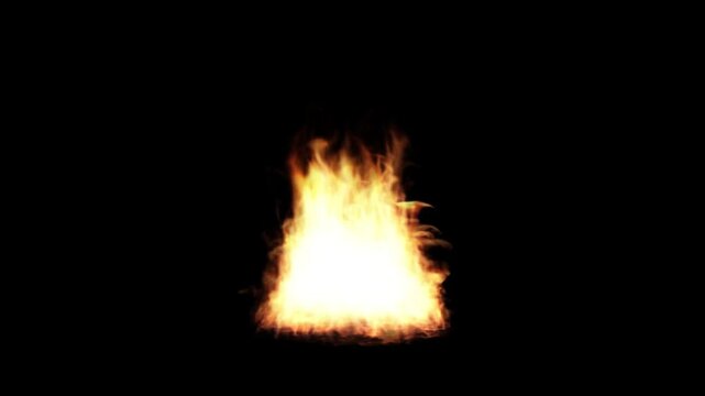 4K Realistic Fire Burning Fireplace Flames Black Background Video Overlay Effects Flaming Fiery Warm Embers Burn Yellow Orange Animation Heat Holiday Christmas Film VFX Inferno Editing Transparent