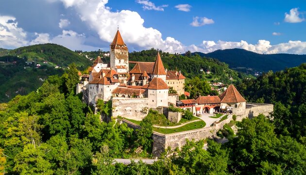 Majestic Castle Hochosterwitz Perched Atop a Verdant Hill in Austria.