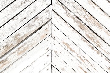 Obraz premium White painted weathered wooden panel texture with chevron pattern background