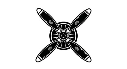 Vintage Airplane Propeller Detailed Top View on Isolated White Background © baedowi