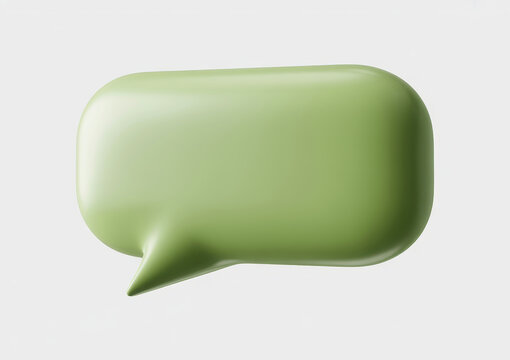 Light green speech bubble on white background chat