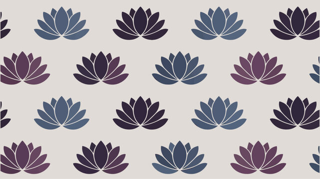 Elegant lotus flower pattern in purple and blue hues