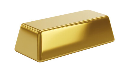 Shiny gold bar on white background metal precious
