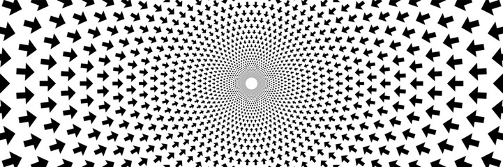 horizontal beautiful spin black arrow on white for background and design. © eNJoy Istyle