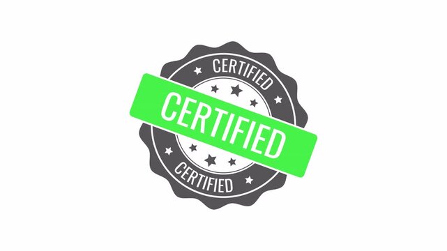 Certified rubber stamp. Animated seal. Transparent background footage.
