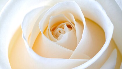 Close-up of a Delicate White Rose Blossom.