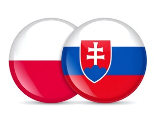 Poland and Slovakia Flags - Symbolizing International Relations and Cooperation.