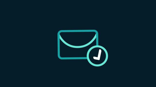 Digital push notification icon informing successful message announcement