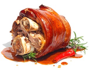 Roasted Pork Knuckle with Rosemary and Chili Pepper.