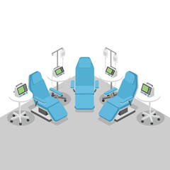 Dentist Chairs with Medical Equipment.