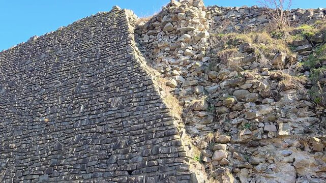 Restoration of ancient stone wall in Zvolen Slovakia