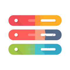 Obraz premium Colorful Graphic Sliders on White Background for Adjustment Settings