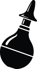 Silhouette medical enema syringe used for healthcare and hygiene vector illustration