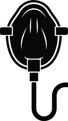 Silhouette Medical oxygen mask for respiratory support vector illustration