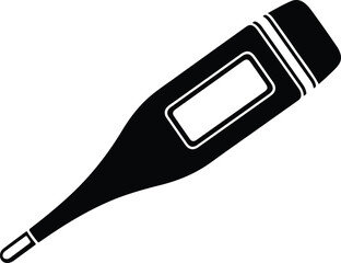 Silhouette of a digital medical thermometer for measuring fever vector illustration