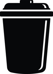 Silhouette simple trash can garbage bin icon vector illustration