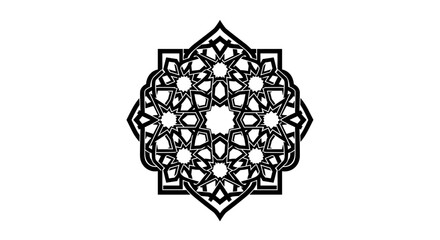 Intricate Black Mandala Design on White 7.