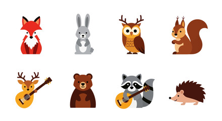Obraz premium Cartoon forest animals illustration