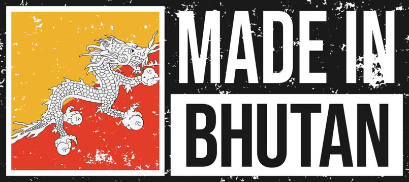 Bhutan Made In Grunge Stamp