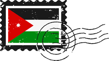 Obraz premium Jordan Flag Grunge Stamp
