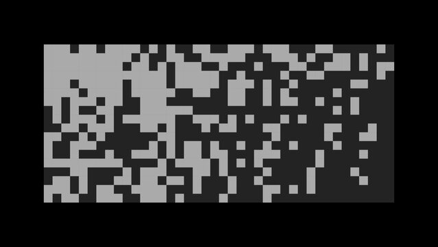 Abstract digital pixel grid vector background featuring a monochromatic black and gray square pattern. Ideal for tech, data, and glitch art designs, this geometric matrix offers a retro 8-bit vibe.