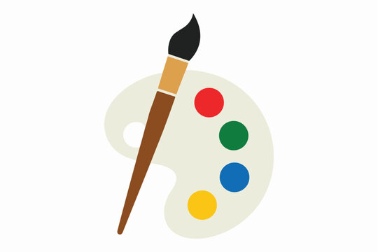 Illustration of paintbrush with color palette design