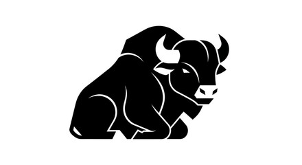 Fototapeta premium Stylized bison illustration on white background