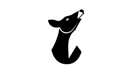 Fototapeta premium Stylized deer head silhouette on white