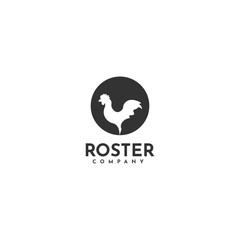 rooster company logo, black and white rooster emblem © Rahmat