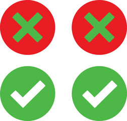 Obraz premium Contrast of approval and disapproval symbols in red and green circles Vector