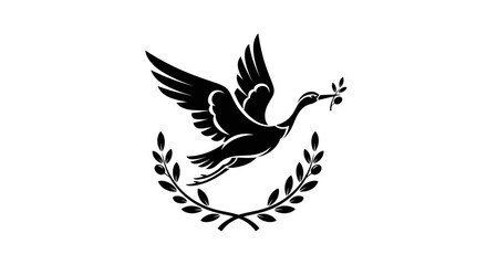 Fototapeta premium Soaring bird with olive branch