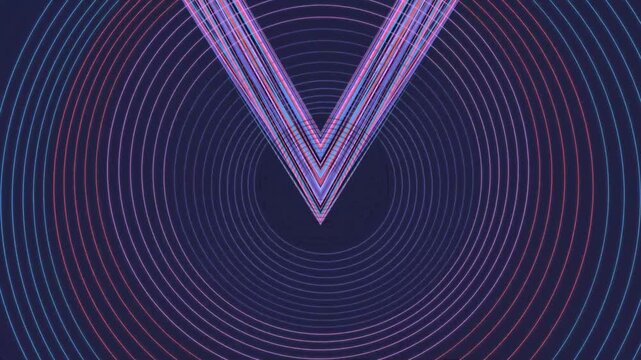 Purple V Shape Concentric Circles Animation.