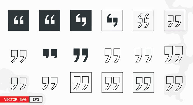 Quotation Mark Icons Set
