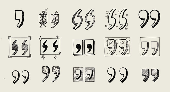Quotation Mark Icon Set