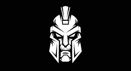 Fototapeta premium Spartan warrior helmet emblem design