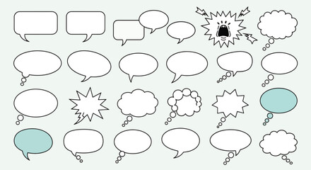 Fototapeta premium Comic Speech Bubbles Set