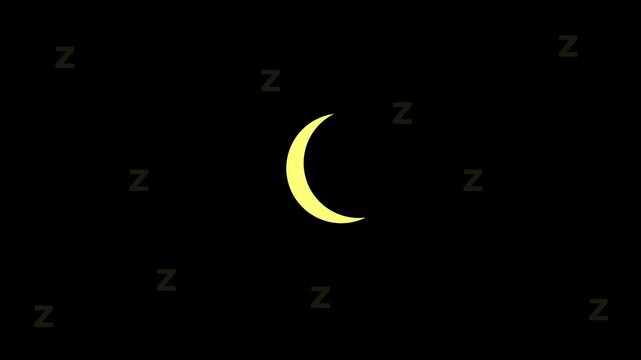 Nighttime Sleep Symbol with Crescent Moon and ZZZs