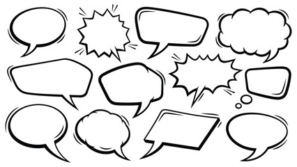 Fototapeta premium Speech Bubbles Collection: Comic Style Talk Clouds for Communication and Ideas