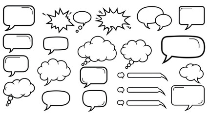 Fototapeta premium Speech Bubbles Collection: Comic Style Talk Boxes for Messages and Ideas