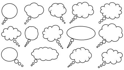 Fototapeta premium Collection of Blank Speech Bubbles and Thought Clouds