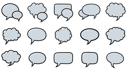 Fototapeta premium Speech Bubbles Collection, Comic Style, Talking Icons, Communication Symbols