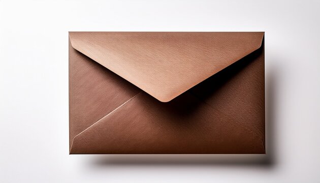 elegant square brown envelope for invitations or mailings on white background