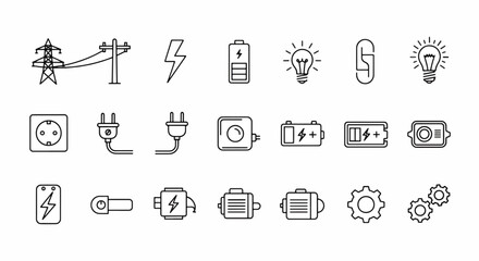 Obraz premium Electricity Icons Set