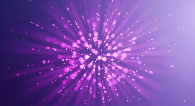 Purple explosion of light and particles
