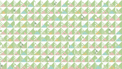 【春の背景素材】伝統文様のカラフルな和柄イラスト