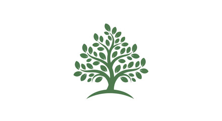 Obraz premium Green tree illustration on white background