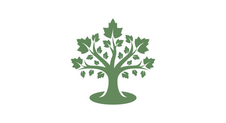 Fototapeta premium Green tree illustration on white background