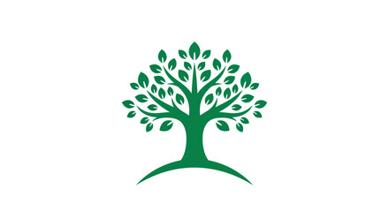 Obraz premium Green tree illustration on white background